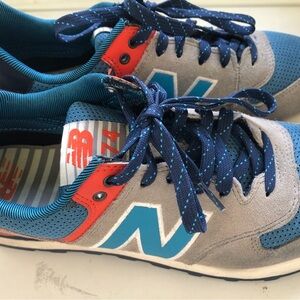 New Balance 574 men’s shoes (grey, blue, orange) size 9.5